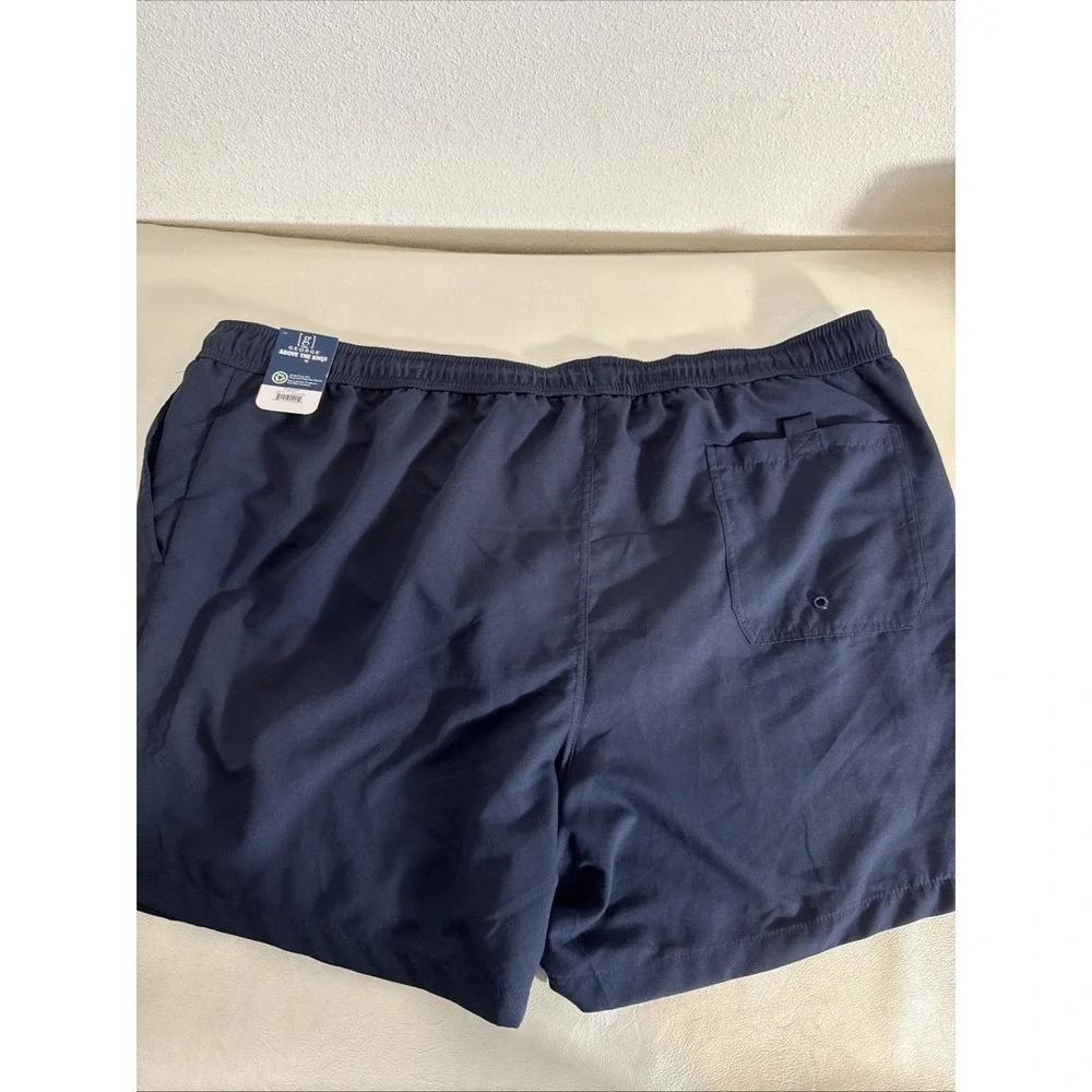 George Above the Knee Swim Shorts Mens Sz 3XL 48-50 Blue Pockets 6 in Inseam NEW